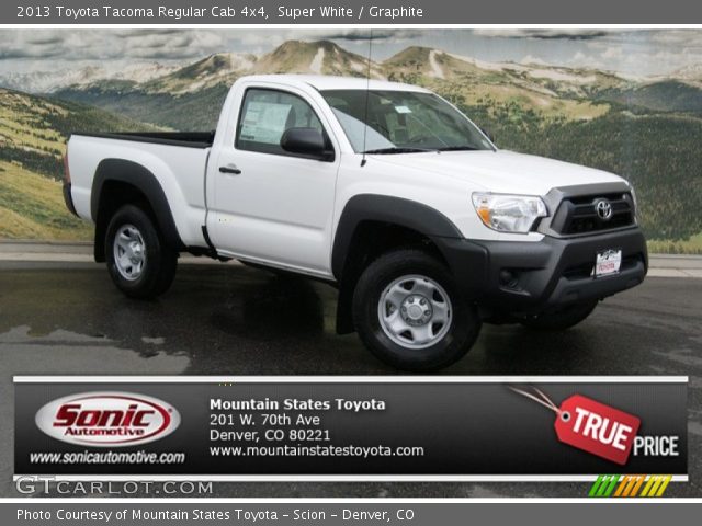 2013 Toyota Tacoma Regular Cab 4x4 in Super White