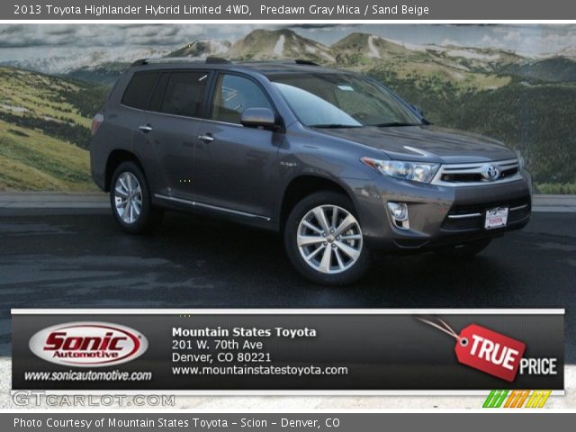 2013 Toyota Highlander Hybrid Limited 4WD in Predawn Gray Mica