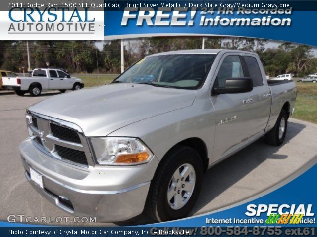 2011 Dodge Ram 1500 SLT Quad Cab in Bright Silver Metallic