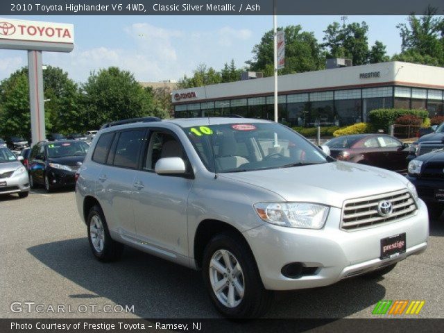 2010 Toyota Highlander V6 4WD in Classic Silver Metallic