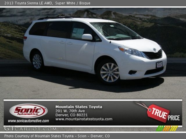 2013 Toyota Sienna LE AWD in Super White