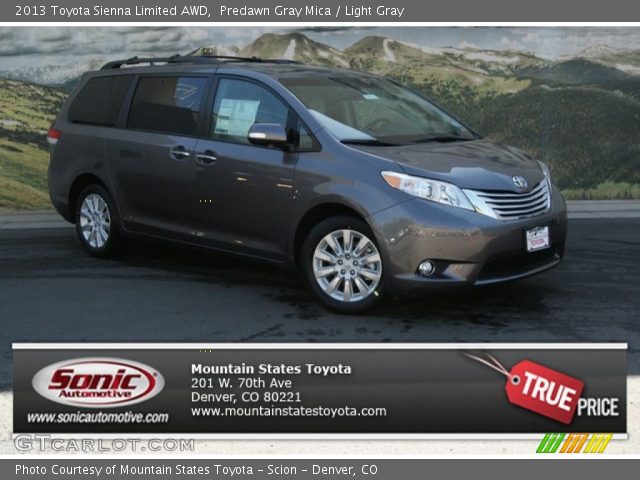 2013 Toyota Sienna Limited AWD in Predawn Gray Mica