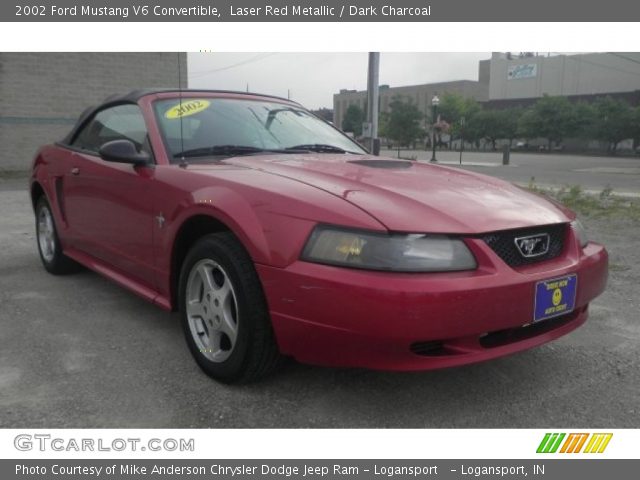 2002 Ford Mustang V6 Convertible in Laser Red Metallic