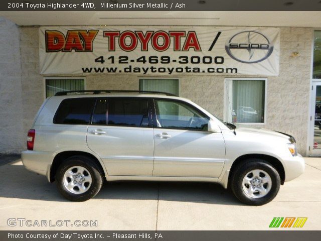 2004 Toyota Highlander 4WD in Millenium Silver Metallic