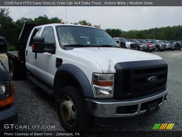 2008 Ford F550 Super Duty XL Crew Cab 4x4 Stake Truck in Oxford White