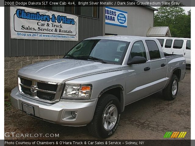 2008 Dodge Dakota SLT Crew Cab 4x4 in Bright Silver Metallic