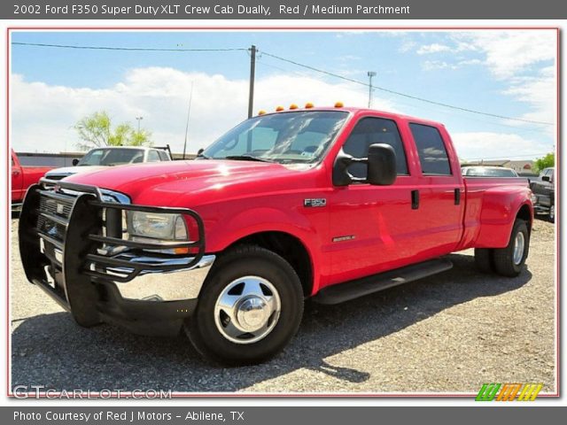 2002 Ford F350 Super Duty XLT Crew Cab Dually in Red
