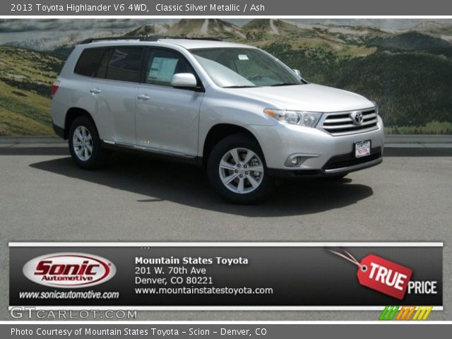 2013 Toyota Highlander V6 4WD in Classic Silver Metallic
