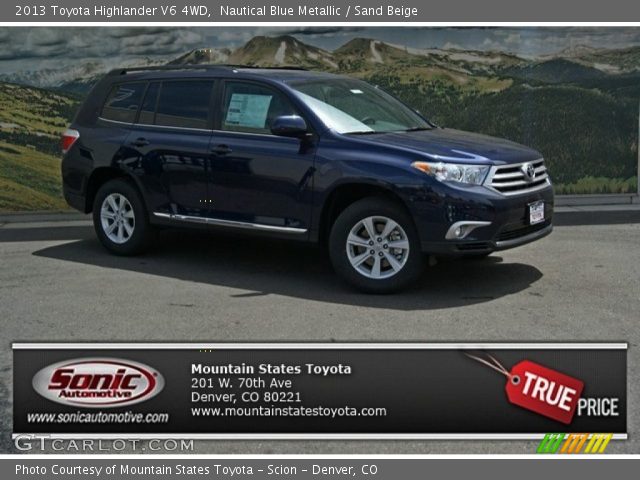 2013 Toyota Highlander V6 4WD in Nautical Blue Metallic