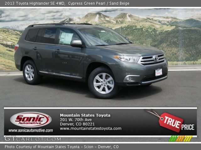 2013 Toyota Highlander SE 4WD in Cypress Green Pearl