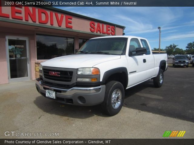 2003 GMC Sierra 2500HD SLE Extended Cab 4x4 in Summit White