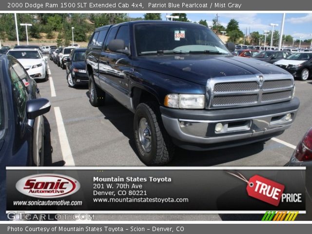 2000 Dodge Ram 1500 SLT Extended Cab 4x4 in Patriot Blue Pearlcoat