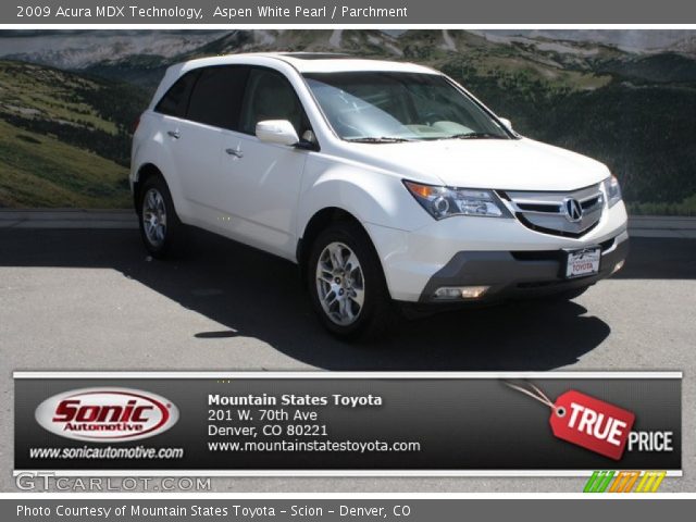 2009 Acura MDX Technology in Aspen White Pearl