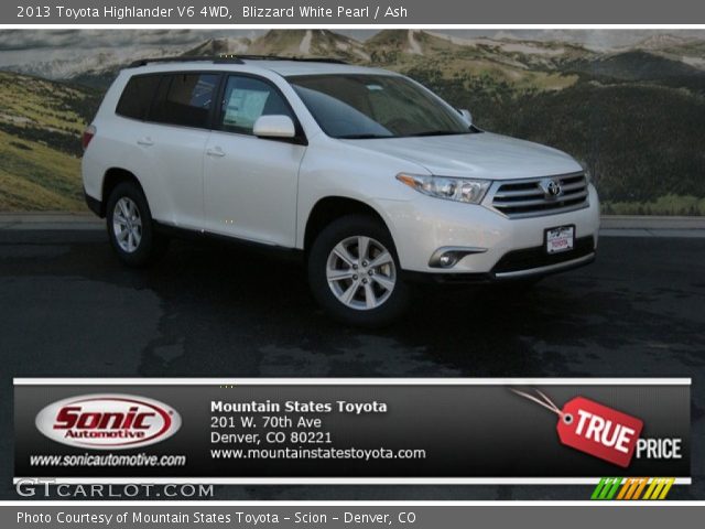 2013 Toyota Highlander V6 4WD in Blizzard White Pearl