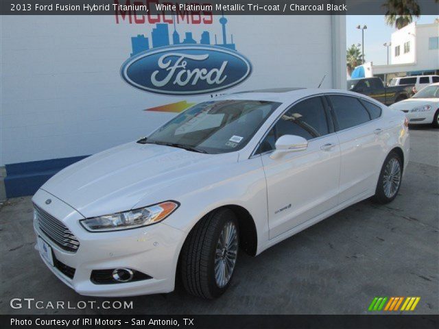 2013 Ford Fusion Hybrid Titanium in White Platinum Metallic Tri-coat