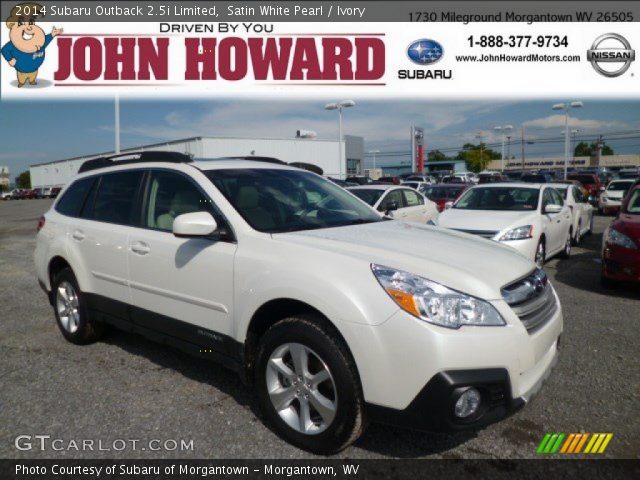 2014 Subaru Outback 2.5i Limited in Satin White Pearl
