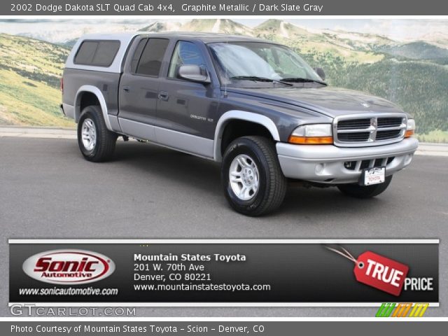 2002 Dodge Dakota SLT Quad Cab 4x4 in Graphite Metallic