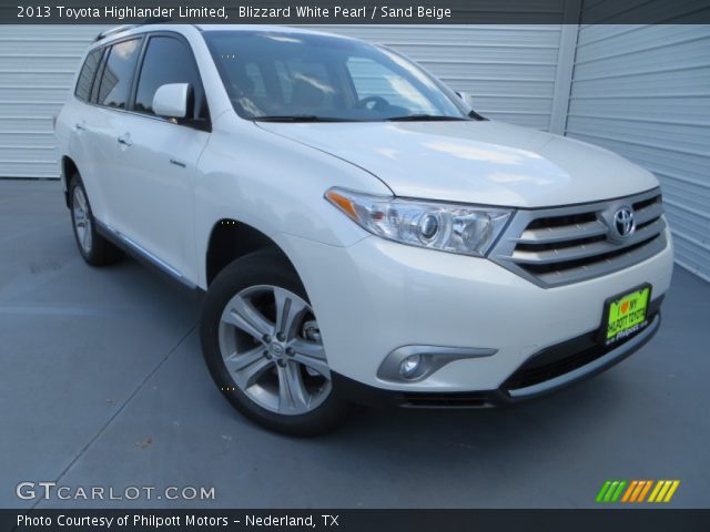 2013 Toyota Highlander Limited in Blizzard White Pearl
