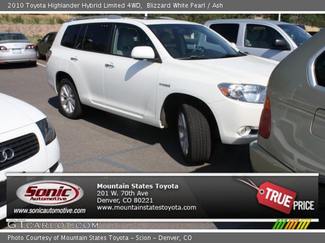 2010 Toyota Highlander Hybrid Limited 4WD in Blizzard White Pearl