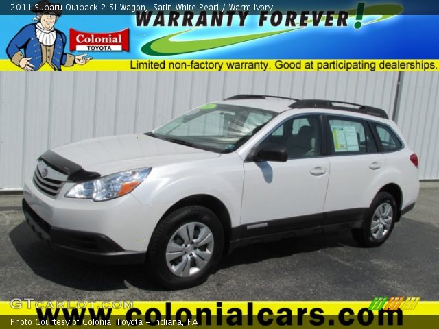 2011 Subaru Outback 2.5i Wagon in Satin White Pearl