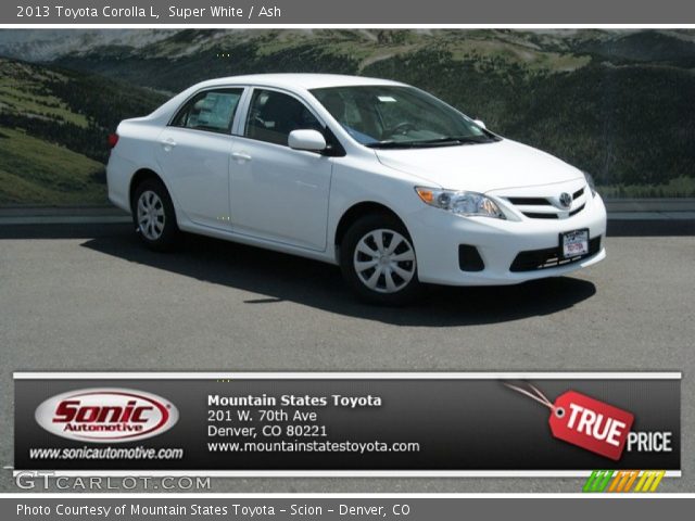 2013 Toyota Corolla L in Super White