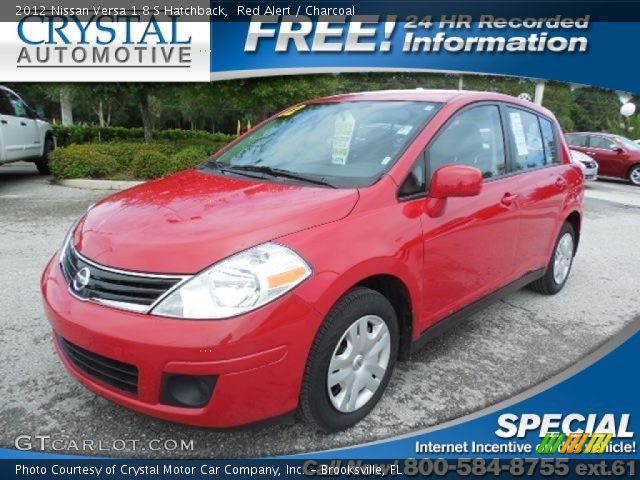 2012 Nissan Versa 1.8 S Hatchback in Red Alert