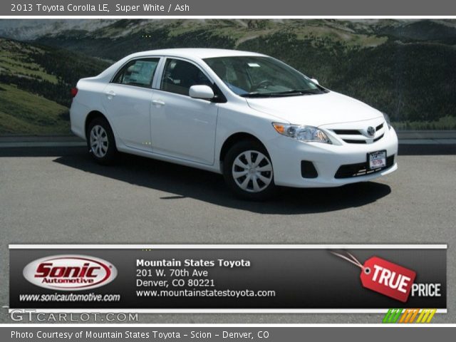 2013 Toyota Corolla LE in Super White