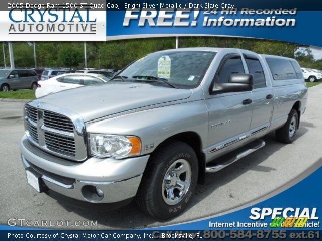 2005 Dodge Ram 1500 ST Quad Cab in Bright Silver Metallic