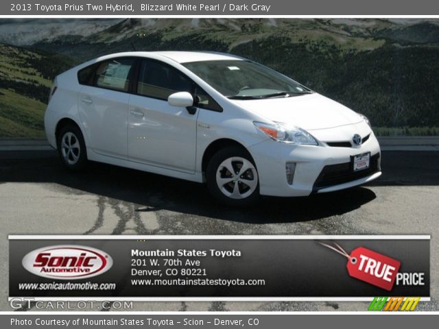 2013 Toyota Prius Two Hybrid in Blizzard White Pearl