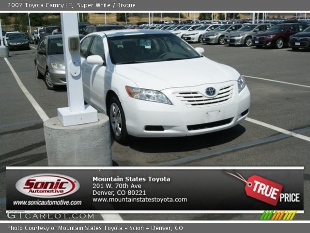 2007 Toyota Camry LE in Super White