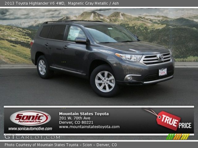 2013 Toyota Highlander V6 4WD in Magnetic Gray Metallic
