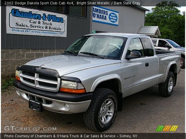 2002 Dodge Dakota Sport Club Cab 4x4 in Bright Silver Metallic