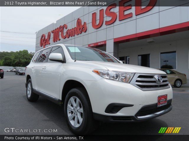 2012 Toyota Highlander  in Blizzard White Pearl