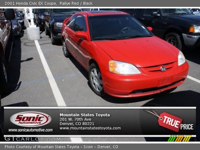2001 Honda Civic EX Coupe in Rallye Red