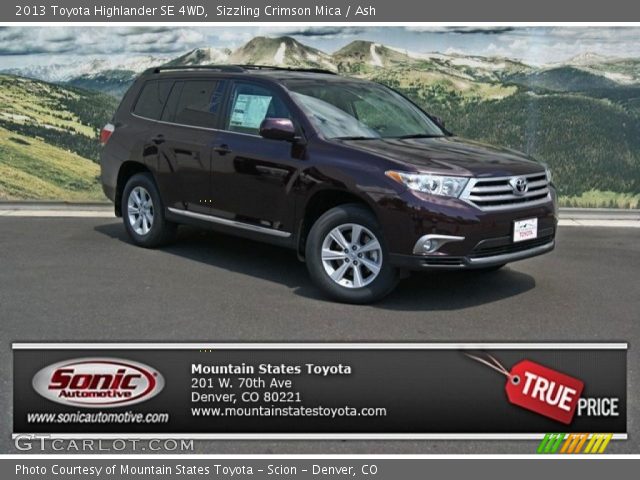 2013 Toyota Highlander SE 4WD in Sizzling Crimson Mica