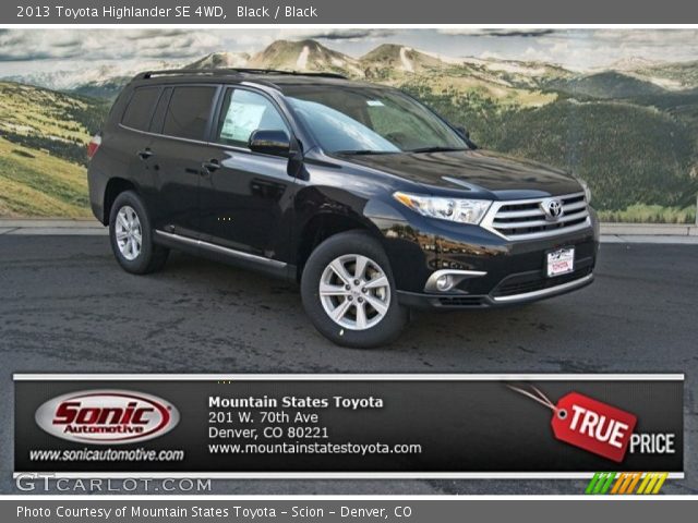 2013 Toyota Highlander SE 4WD in Black