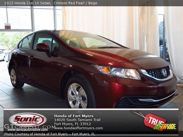 2013 Honda Civic LX Sedan in Crimson Red Pearl