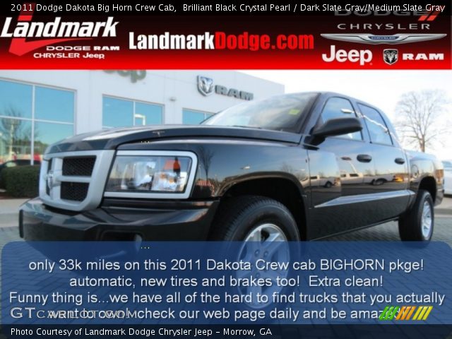 2011 Dodge Dakota Big Horn Crew Cab in Brilliant Black Crystal Pearl