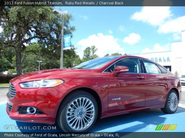 2013 Ford Fusion Hybrid Titanium in Ruby Red Metallic