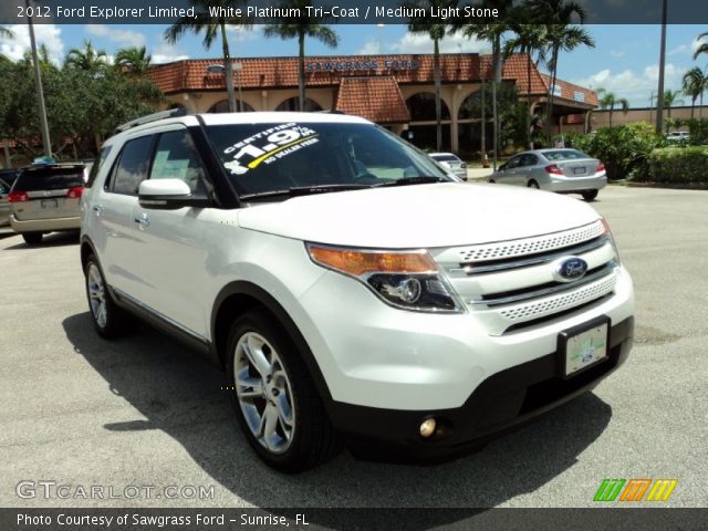 2012 Ford Explorer Limited in White Platinum Tri-Coat