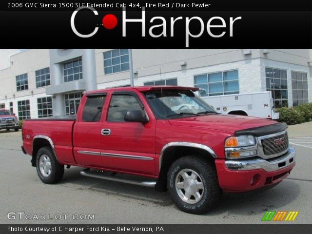 2006 GMC Sierra 1500 SLE Extended Cab 4x4 in Fire Red