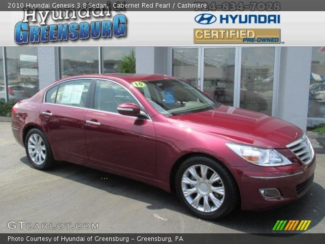 2010 Hyundai Genesis 3.8 Sedan in Cabernet Red Pearl