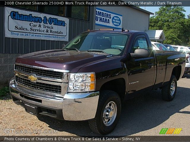 2008 Chevrolet Silverado 2500HD Work Truck Regular Cab 4x4 in Dark Cherry Metallic