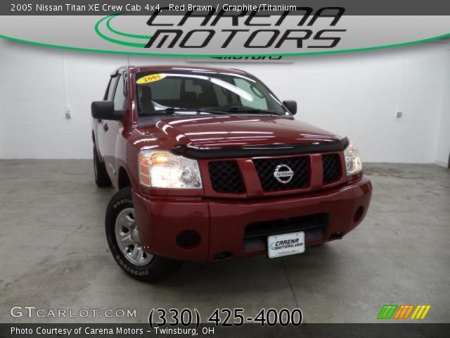 2005 Nissan Titan XE Crew Cab 4x4 in Red Brawn