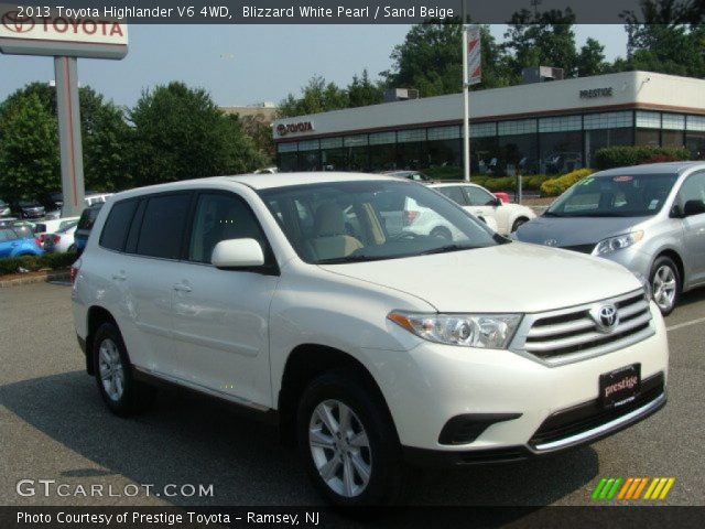 2013 Toyota Highlander V6 4WD in Blizzard White Pearl
