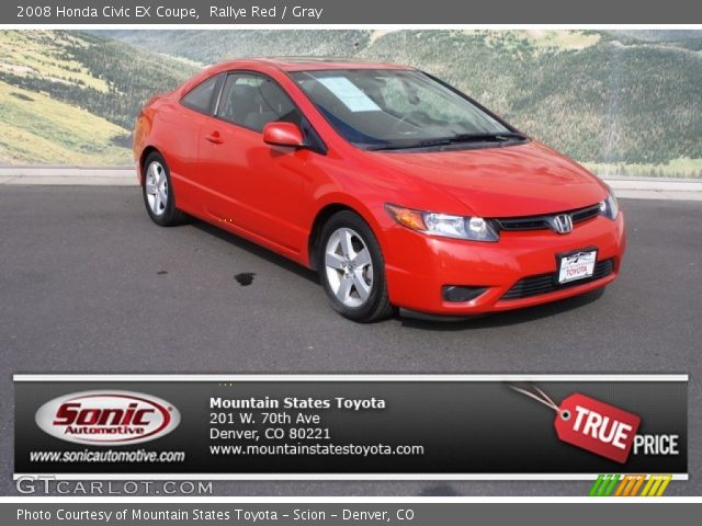 2008 Honda Civic EX Coupe in Rallye Red