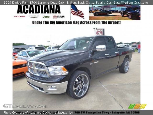 2009 Dodge Ram 1500 Laramie Quad Cab in Brilliant Black Crystal Pearl