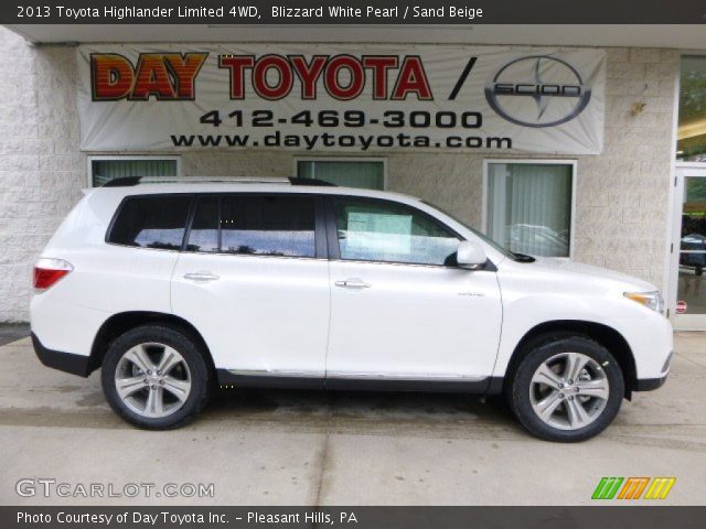 2013 Toyota Highlander Limited 4WD in Blizzard White Pearl