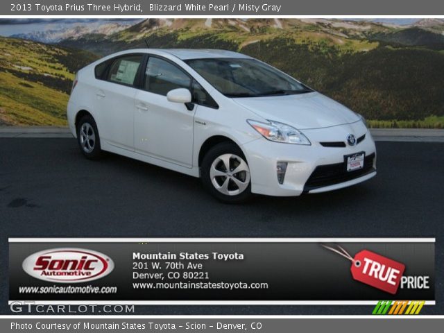 2013 Toyota Prius Three Hybrid in Blizzard White Pearl