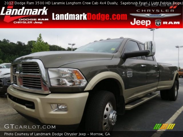 2012 Dodge Ram 3500 HD Laramie Longhorn Crew Cab 4x4 Dually in Sagebrush Pearl